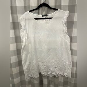 Elegant White Eyelet Blouse